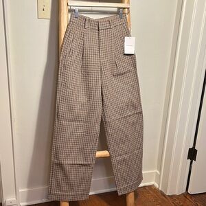 Everlane Women's Brown Checkered Trousers